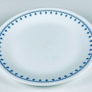 Corelle White Dinner Plates  with Blue Floral Border
Set of 2